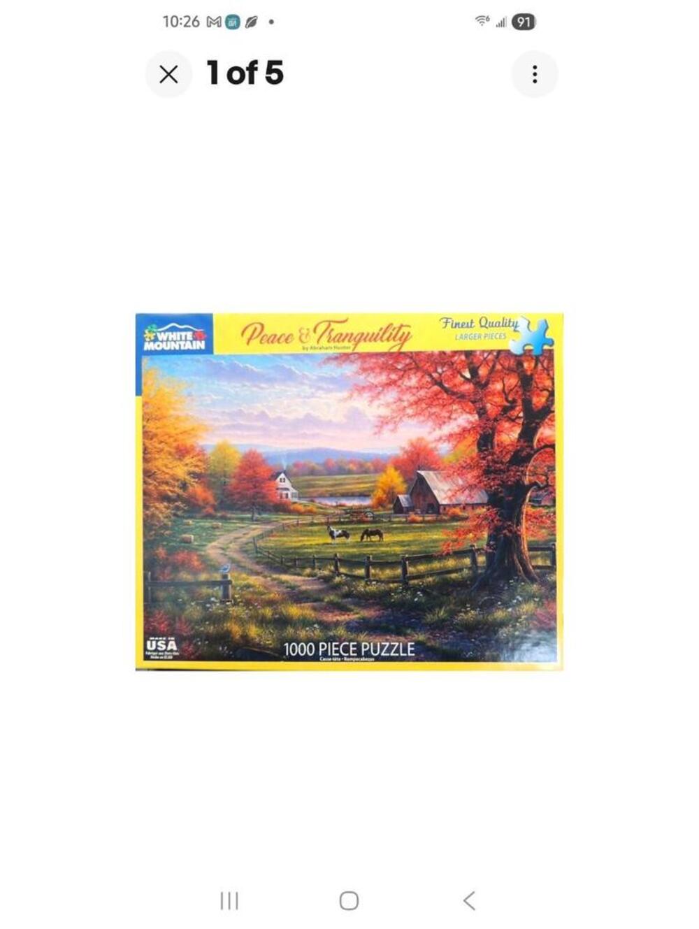 Abraham Hunter White Mountain Jigsaw  1000 Piece Puzzle Peace & Tranquility NIB